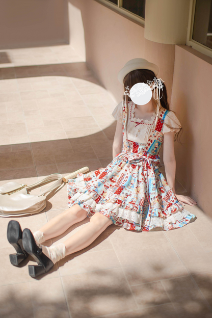 【予約商品】レトロポップベストスカート＋シャツ