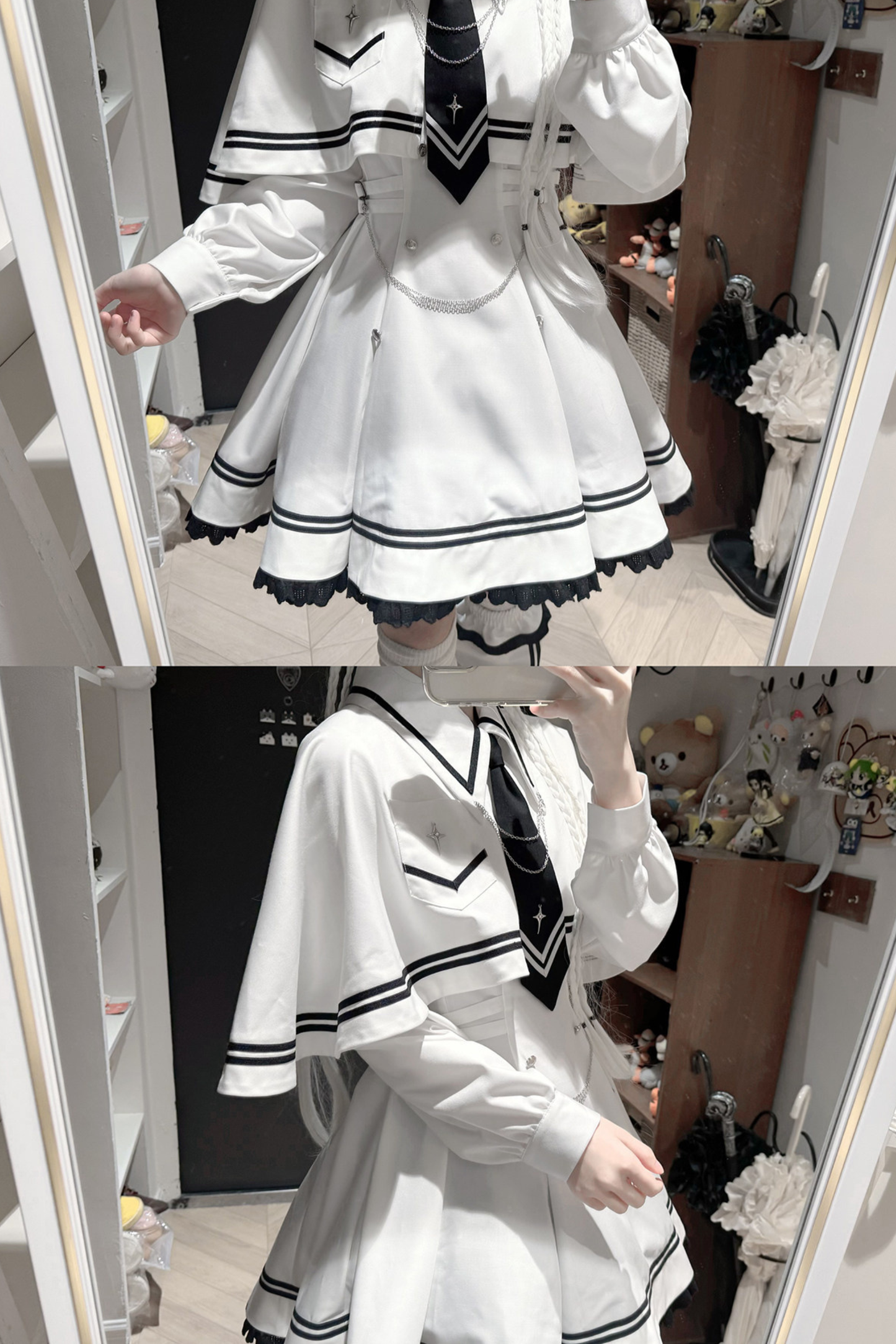 Starburst Sailor Dress Set + Leg Covers + Cape + Tie