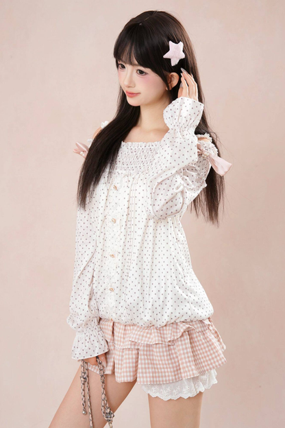 ドットバルーントップス+ケーキスカート