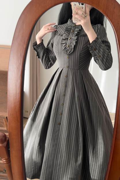 Forest Stripe Retro Lolita Dress