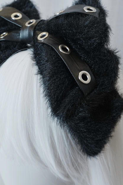 Dark big ribbon catsuit