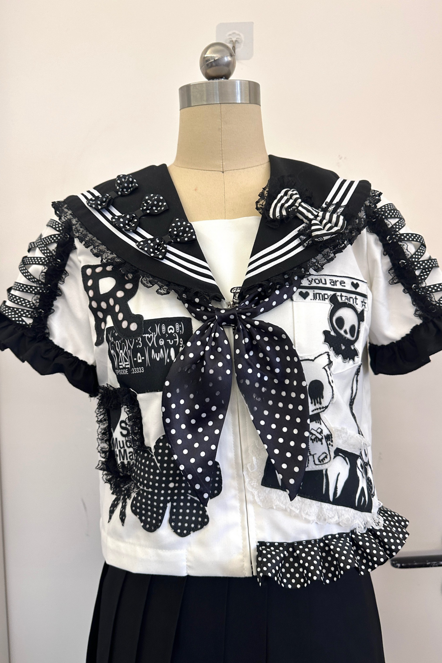 キャンパスセーラーパンクトップス+スカート