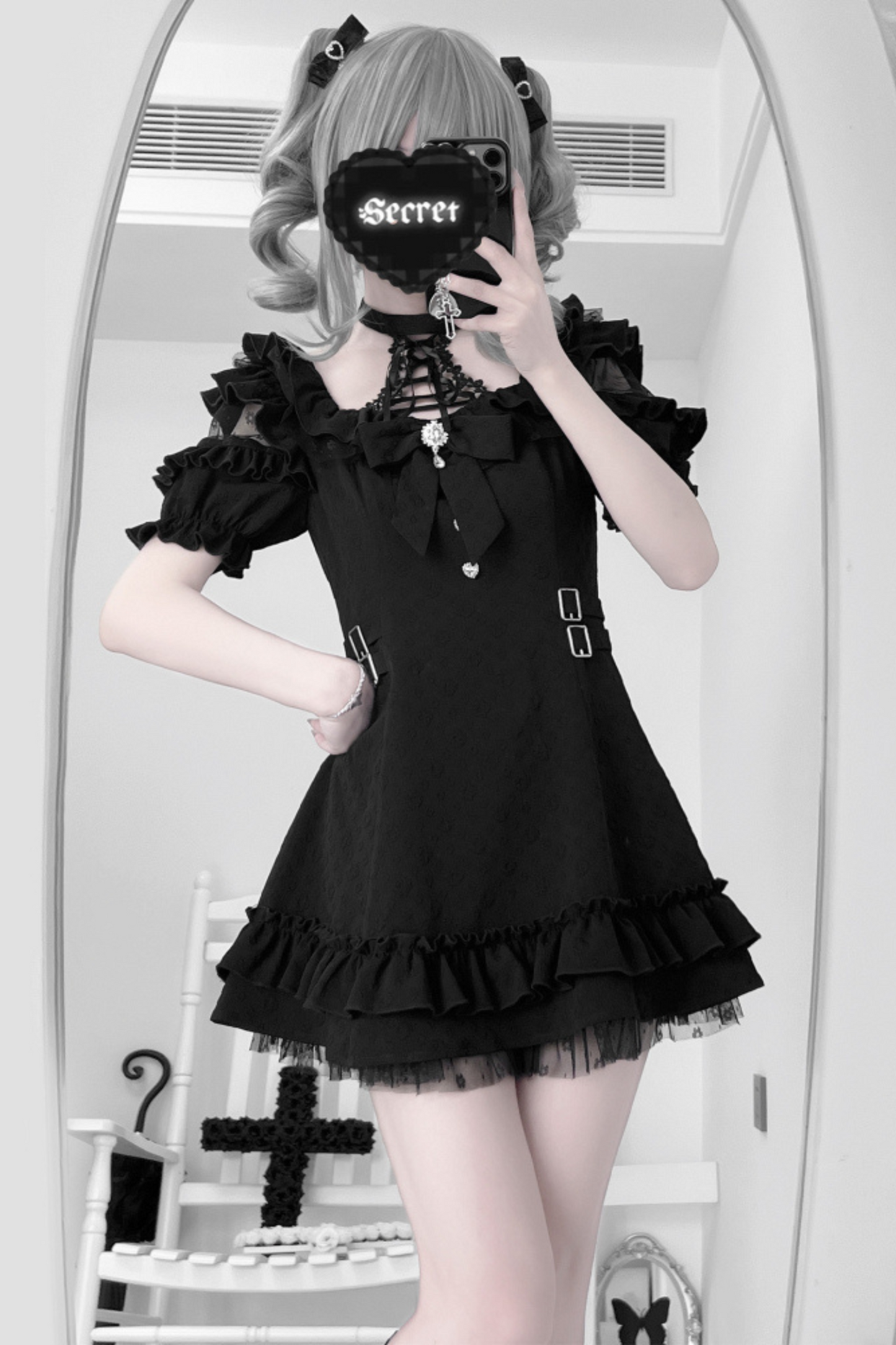 Source Monochrome Black Subculture Dress