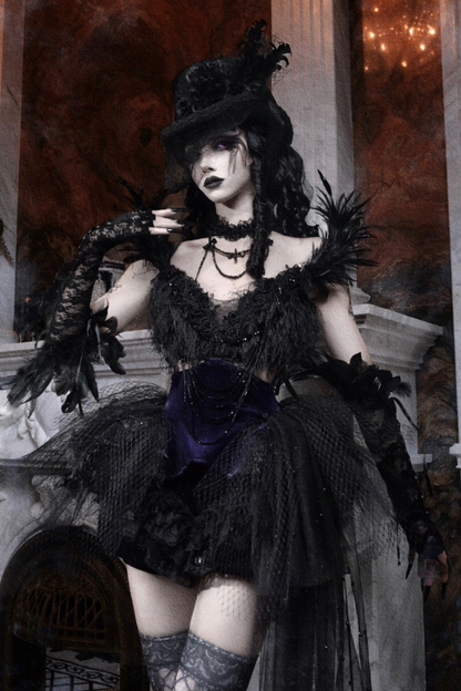 Gothic Gorgeous Glitter Tulle Top