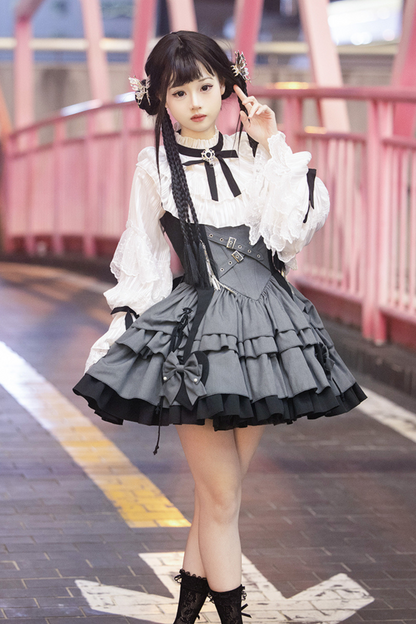 Mechanic College Style Lolita Suspender Dress