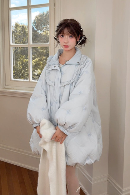 キャットルーズフードダウンジャケット