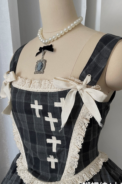 Doll Check Suspender Dress