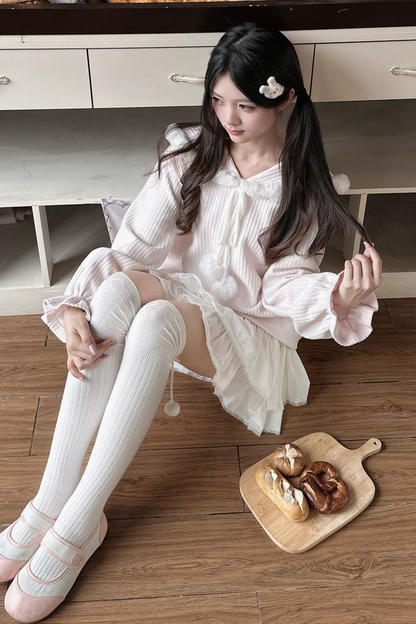 レースバニーフードトップス+スカート