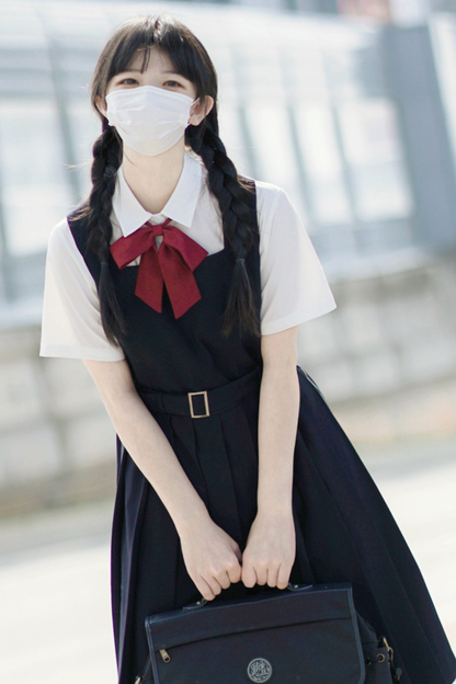 Retro College Plissee-Westenkleid