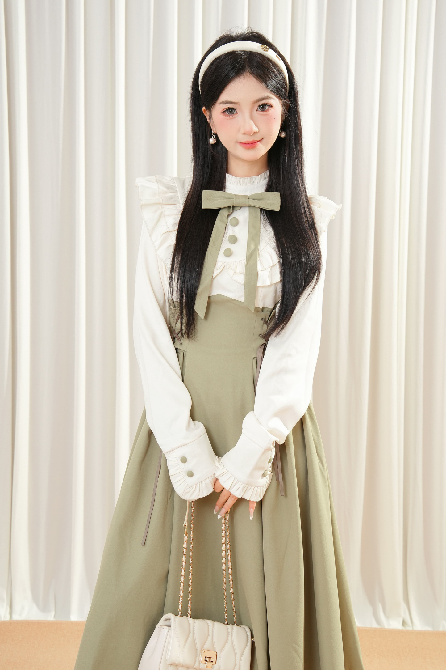 엘레강스 배색 프렌치 레트로 원피스