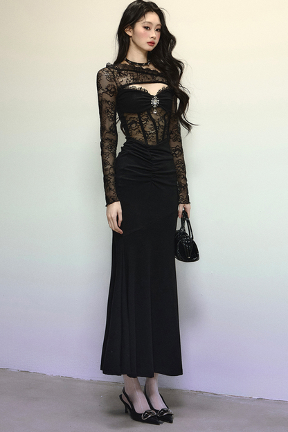 Black Mamba High-End French Party Dress