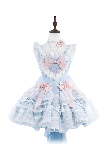 Light Sweet Lolita Jumper Skirt + Hat + Hairband