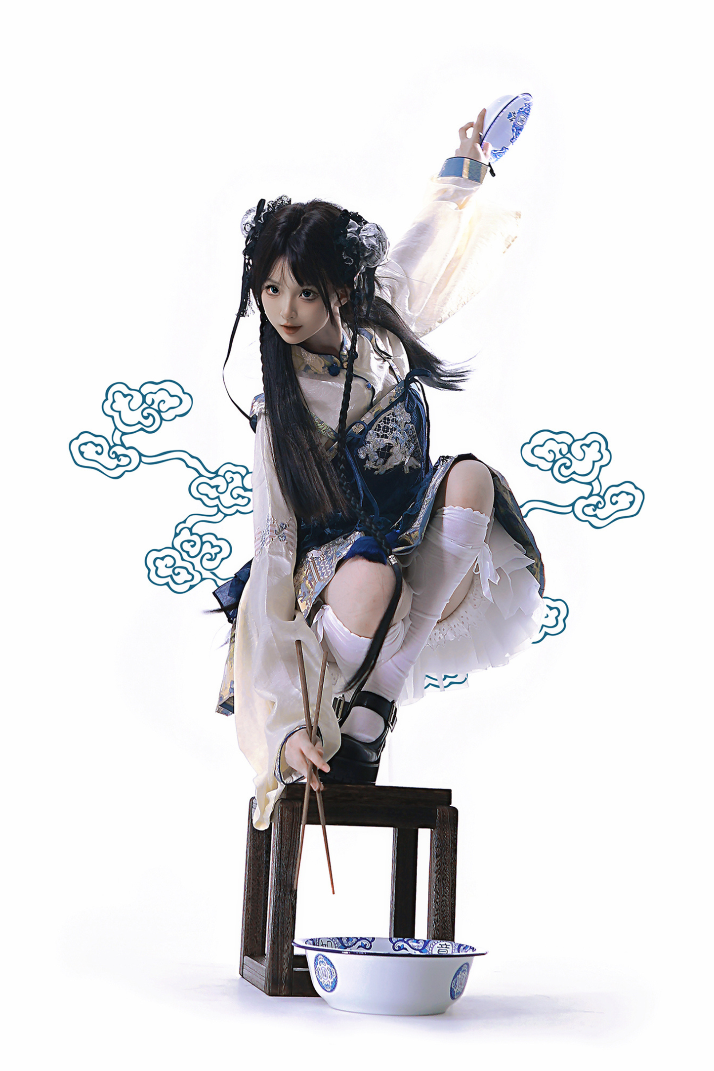 China Suspender Skirt + Shirt + Accessories