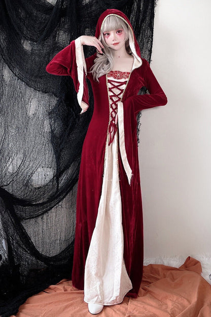 Hooded Witch Queen Cosplay Dress