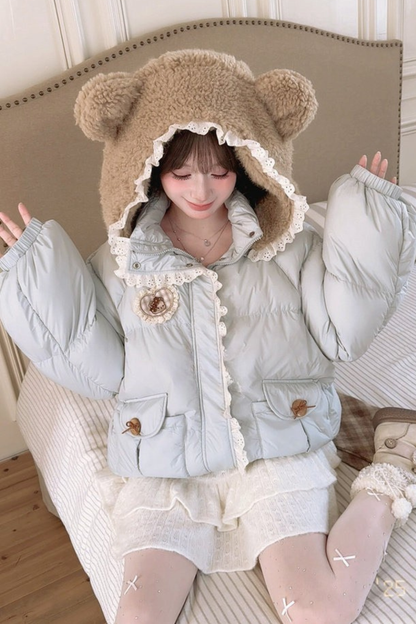 ベアイヤーフードダウンジャケット