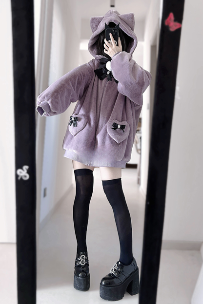 猫耳ぬいぐるみフードジャケット