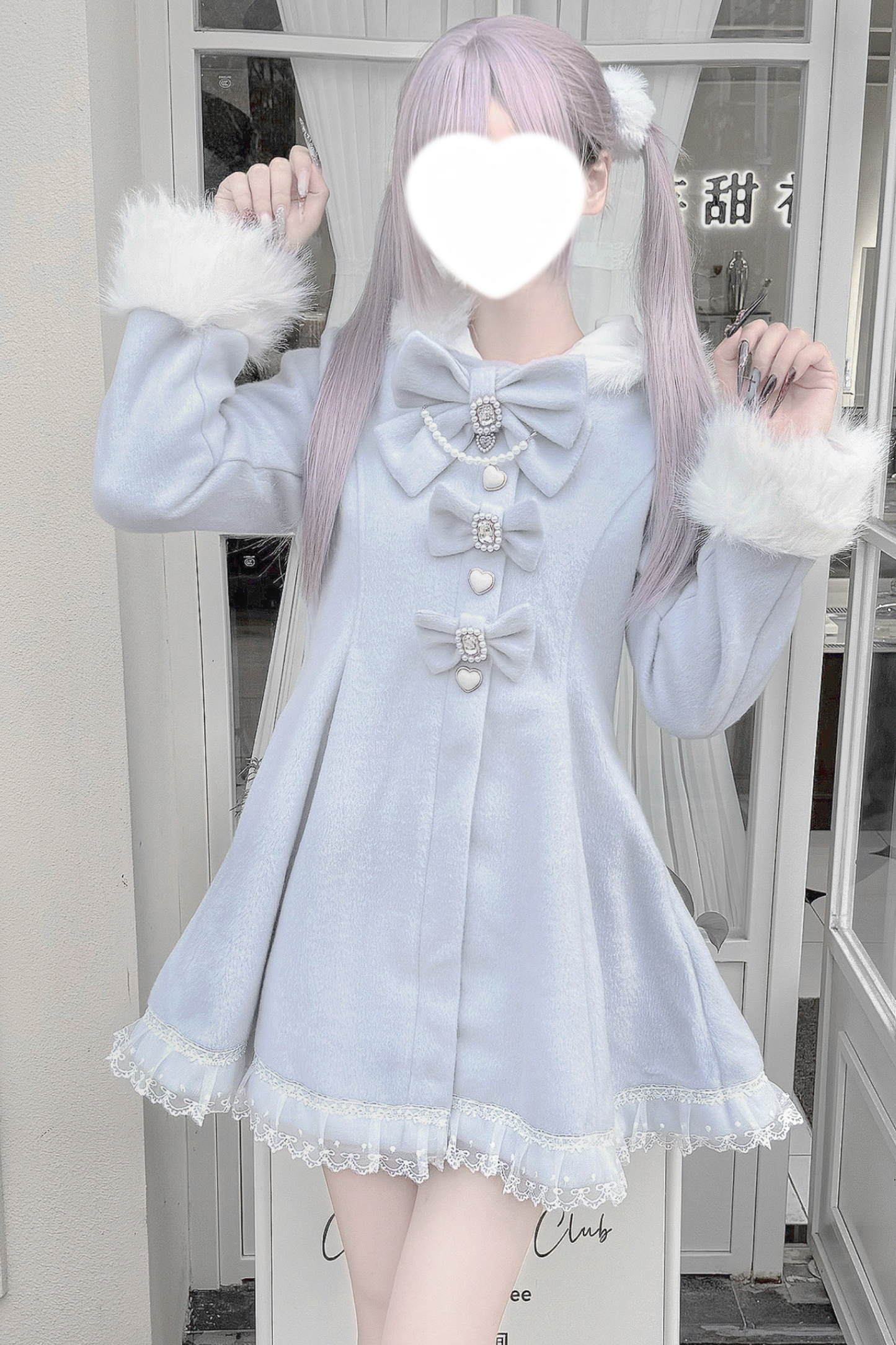 うさ耳ファーフードドールコート