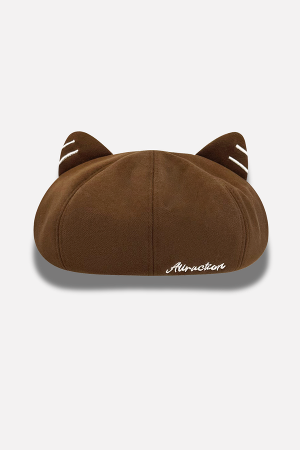 Cat Ear Embroidery Beret