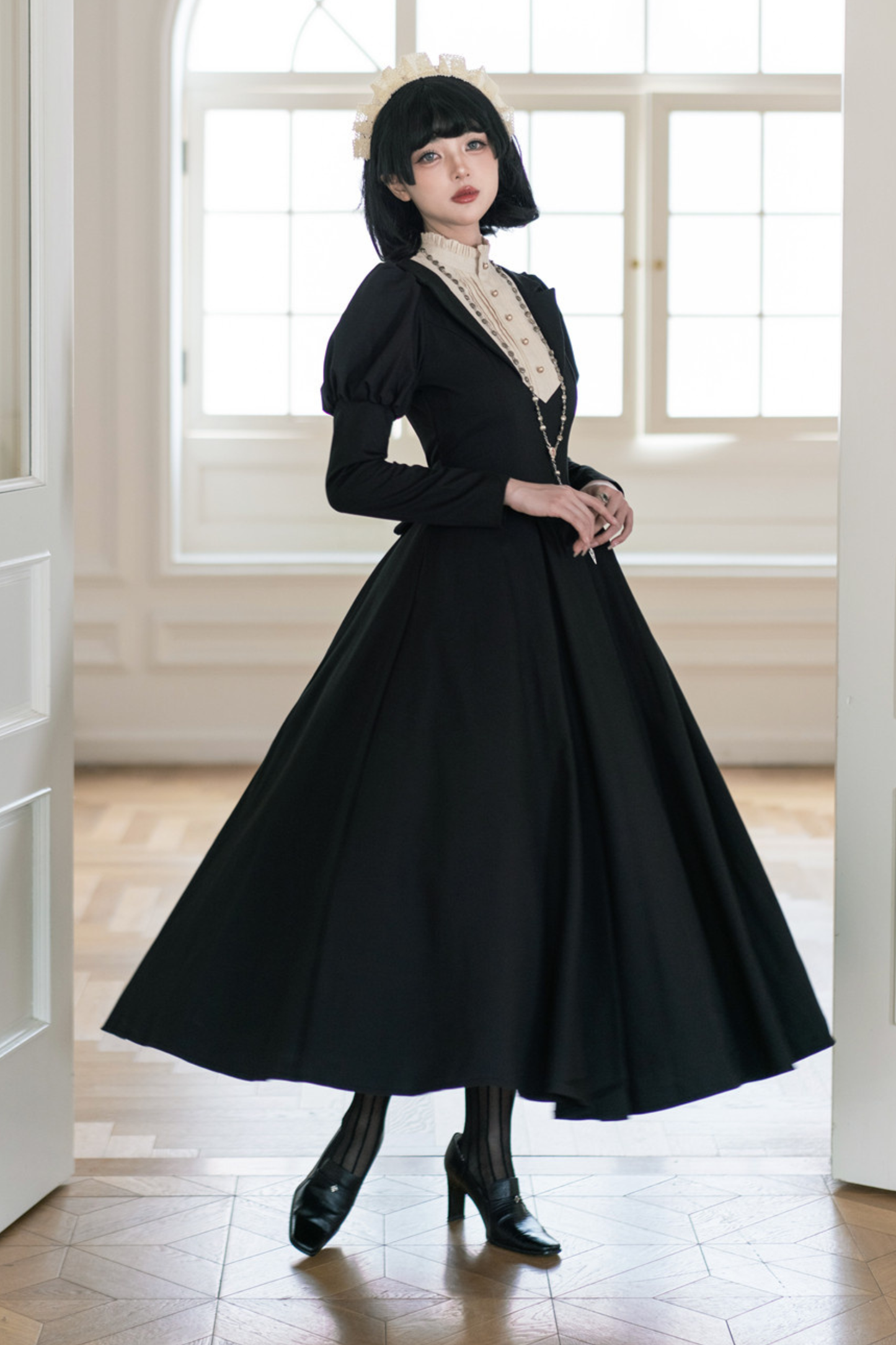 Chic Gothic Flare Long Lolita Dress