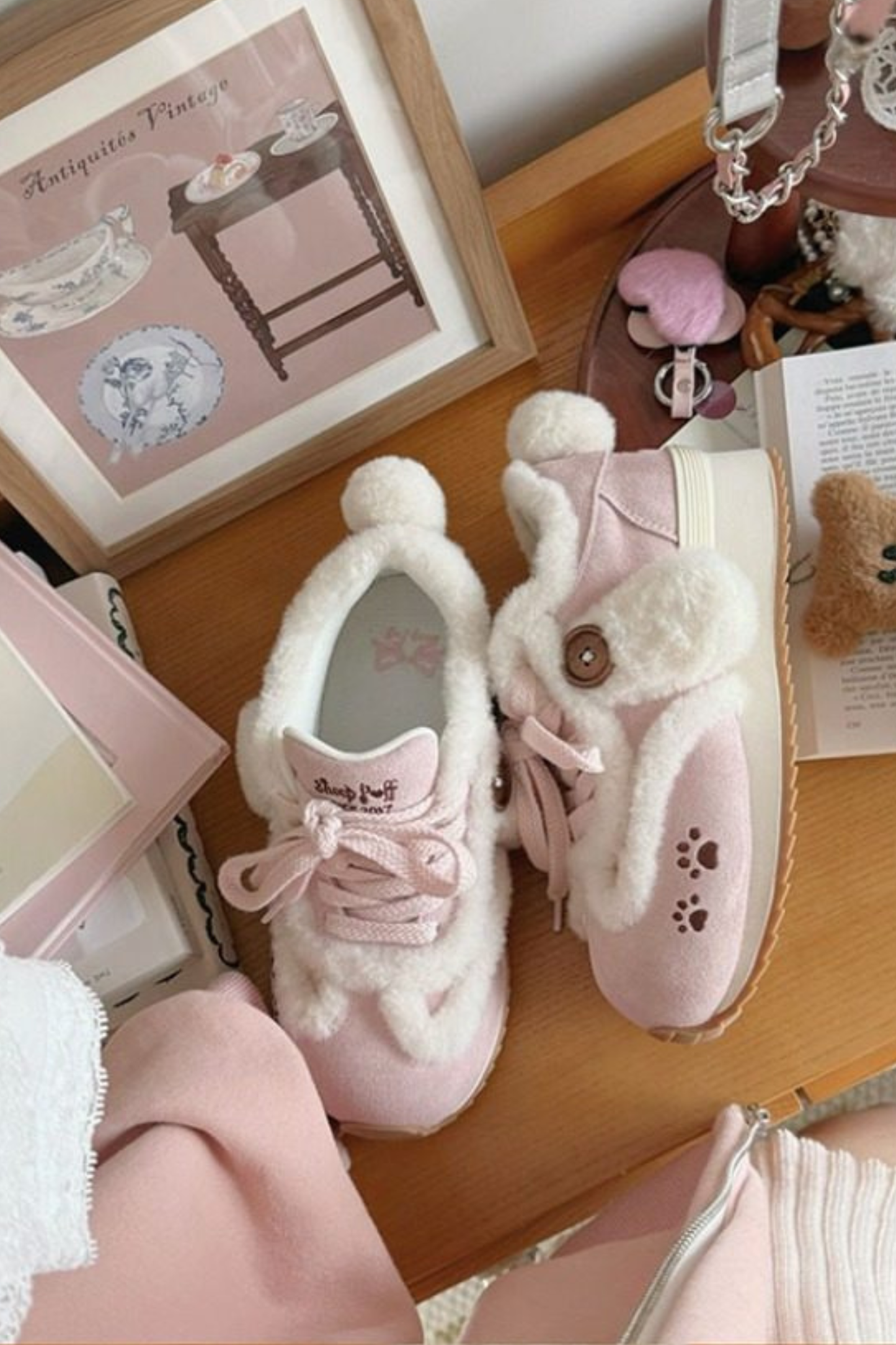 Sheep Puff Plush Running Shoes
