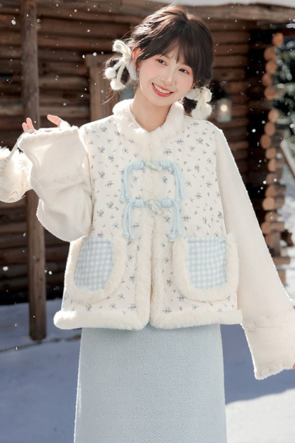 レトロチャイナシャツ+スカート+ベスト