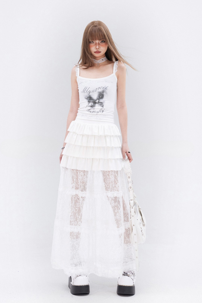 White Cake Lace Skirt