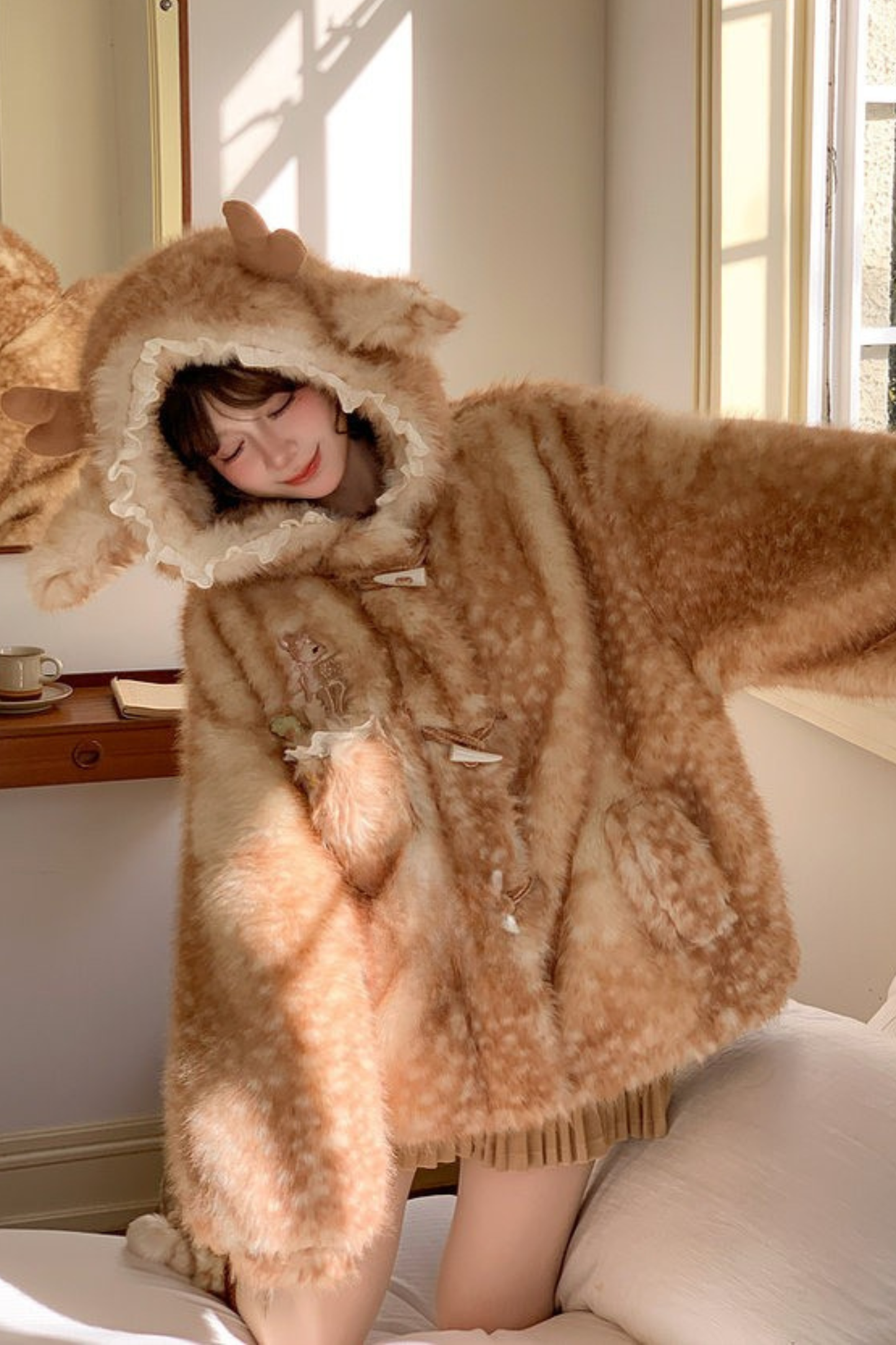 ラムフードボリュームファーコート