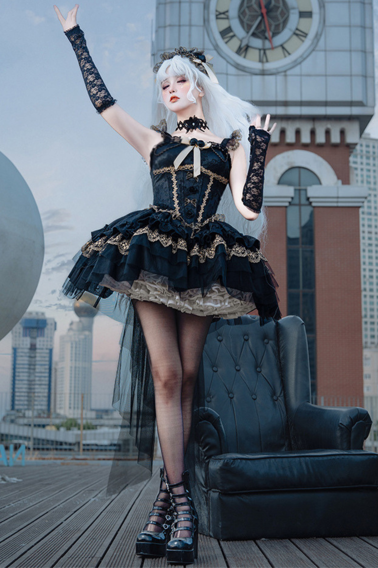 ダークバレエスタイルロリータゴシックプリンセスドレス