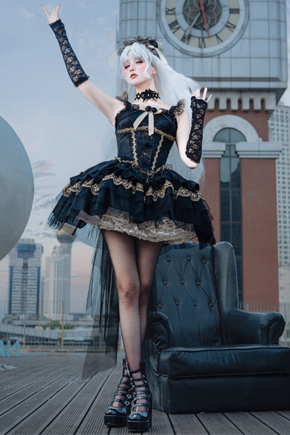 ダークバレエスタイルロリータゴシックプリンセスドレス