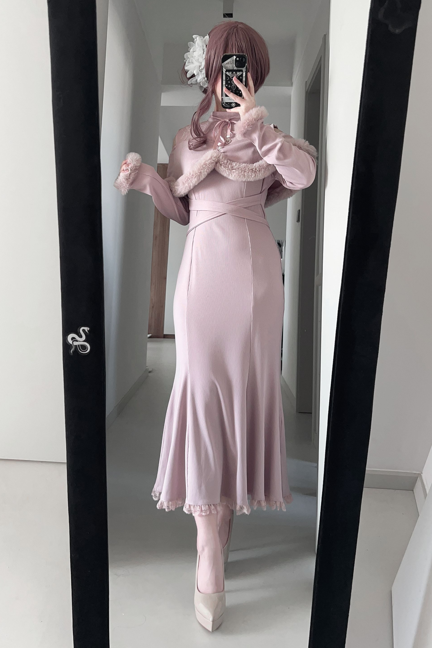 オフショルダークリアマーメイドワンピース