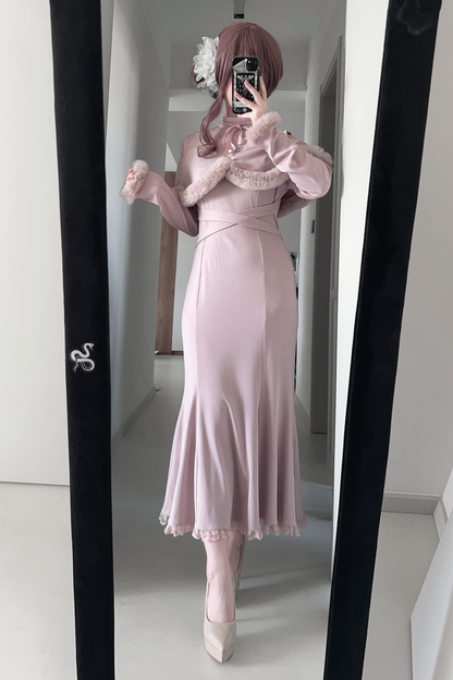 オフショルダークリアマーメイドワンピース