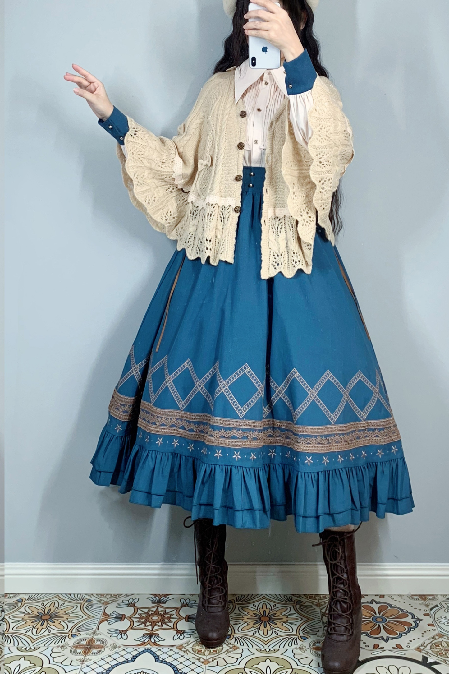 クラシカルレトロフレアロリータスカート