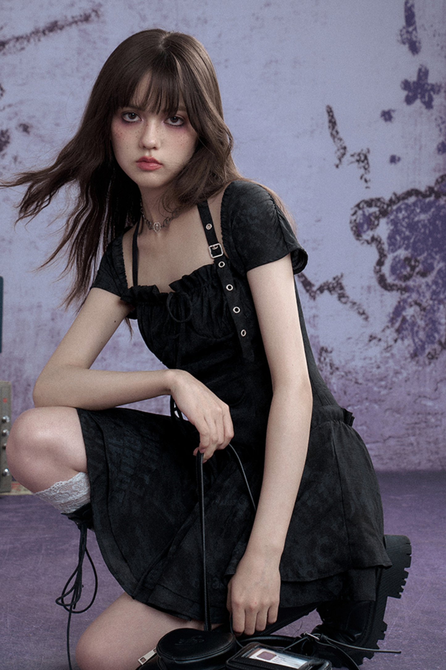 Via Peplum Neck Dress