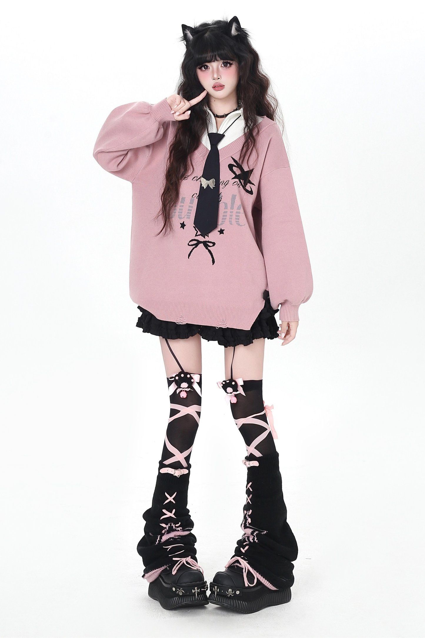 ハートビートカレッジルーズニット