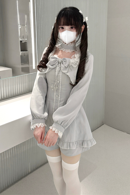 地雷フレアフェイクツーピースワンピース