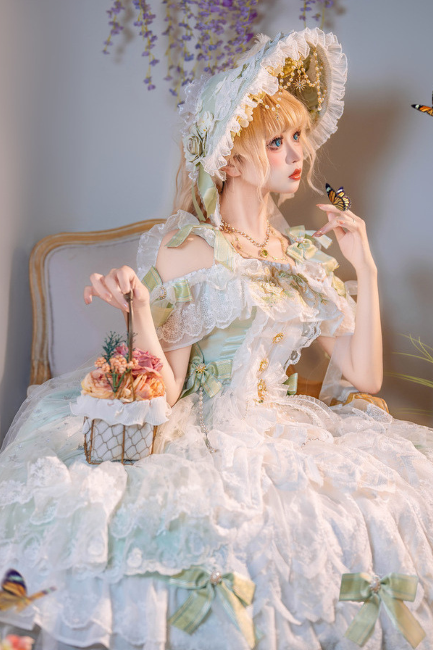 フォレストイリュージョンブライダルハット+ネックレス