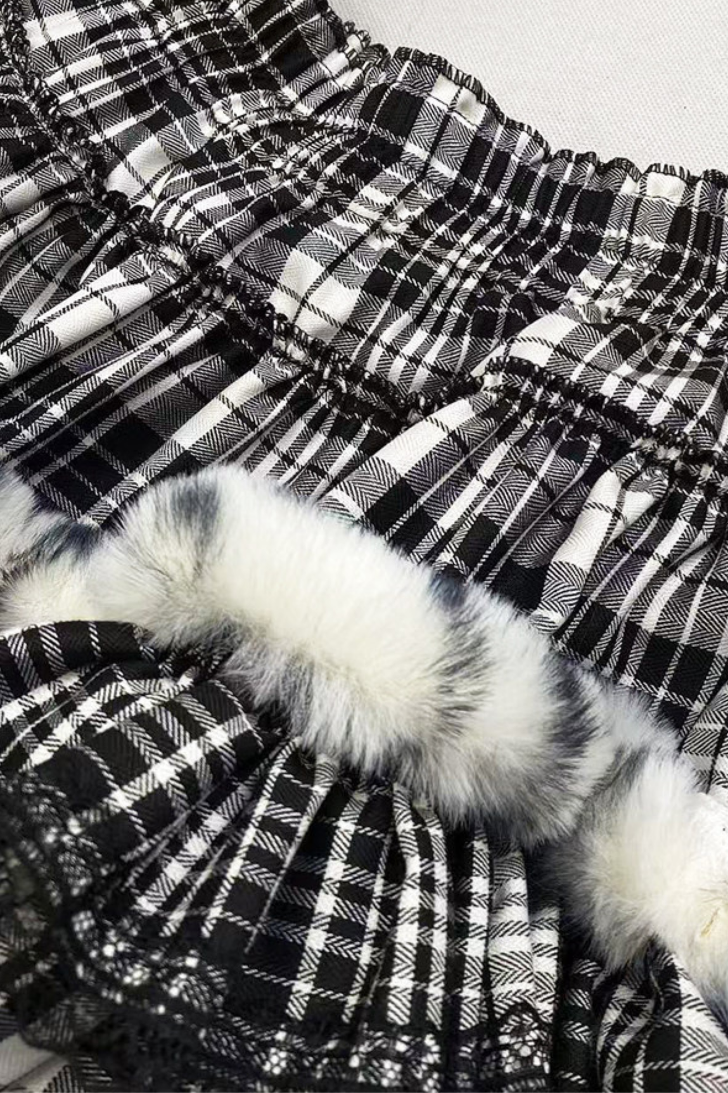 ダークチェックティアードスカート