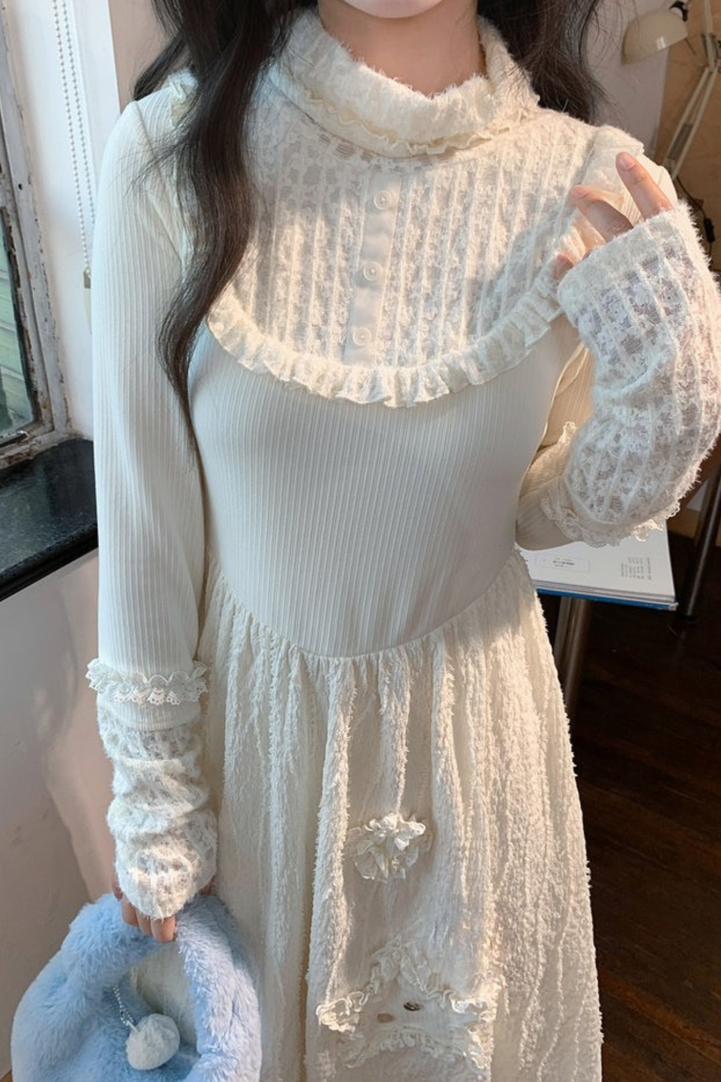 レースパッチワークエーラインドレス