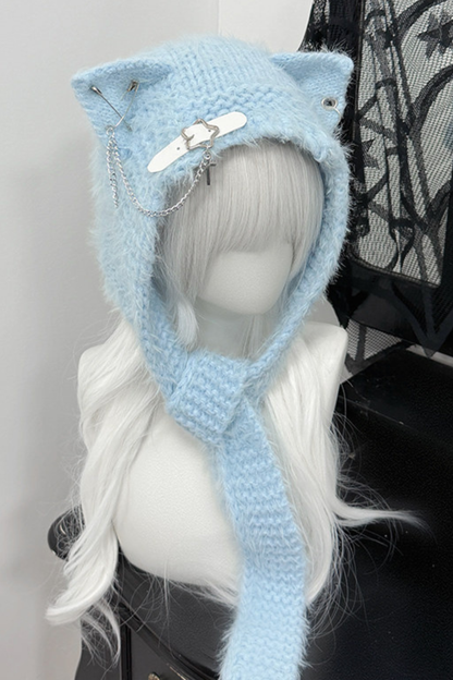 Punk Cat Ear Knit Hat
