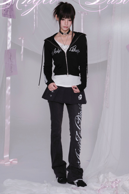 アメリカンY2Kロゴスリムパンツ