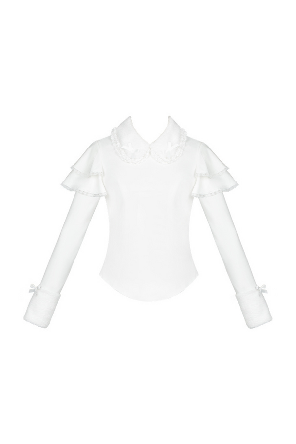 【予約商品】ファーデザインリボンキャミソールロリータスカート+ニットトップス