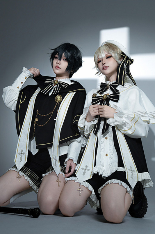 ゴシッククロスモノクロプリンスセットアップ+ベレー帽