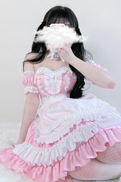 Pink Anime Maid Lolita Dress