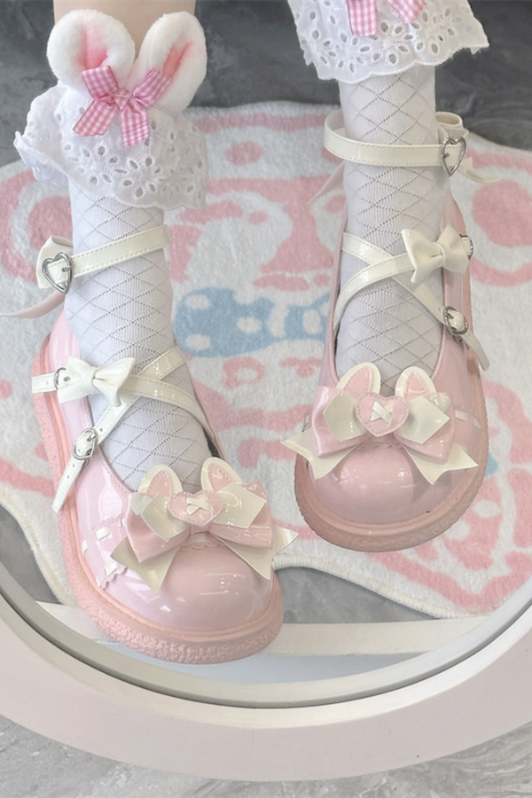 Cookie Lolita Cream Bunny Shoes