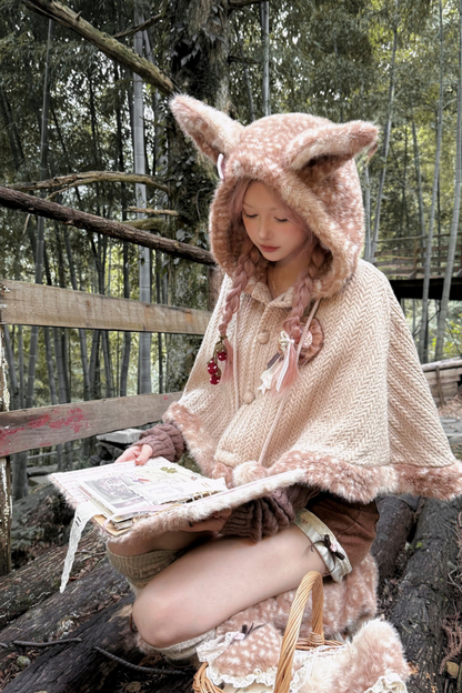 ニットフリースフォレストケープ