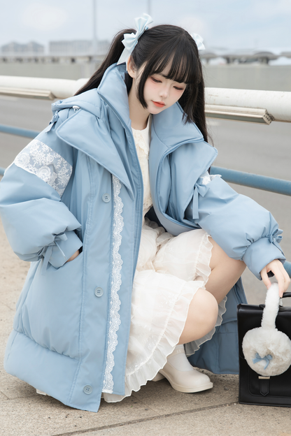 レースレイクフロストフーデッドコート