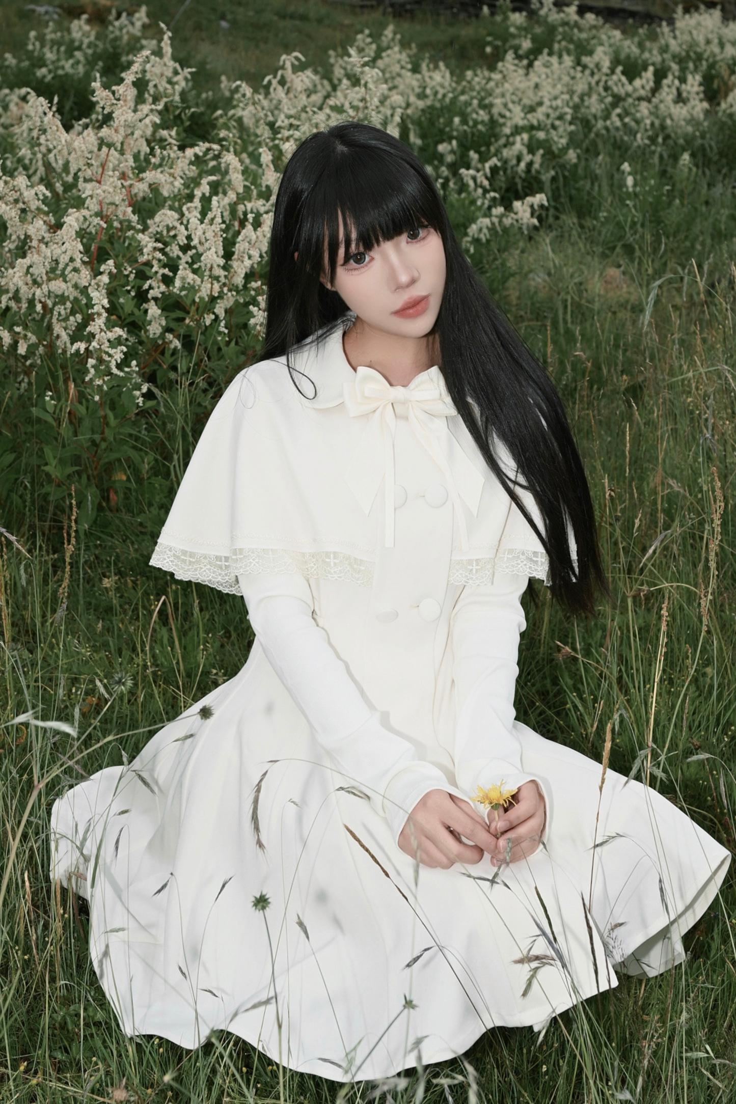 Cape Dark White Girl Dress