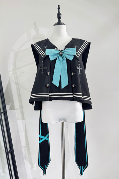 Cyber-Prince-Weste + Hemd + Kurze Hose + Krawatte