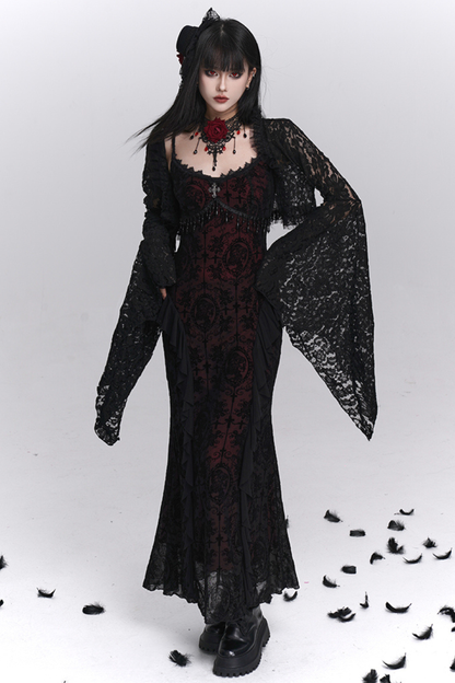 ゴシックキャミソールドレス＋シアートップス