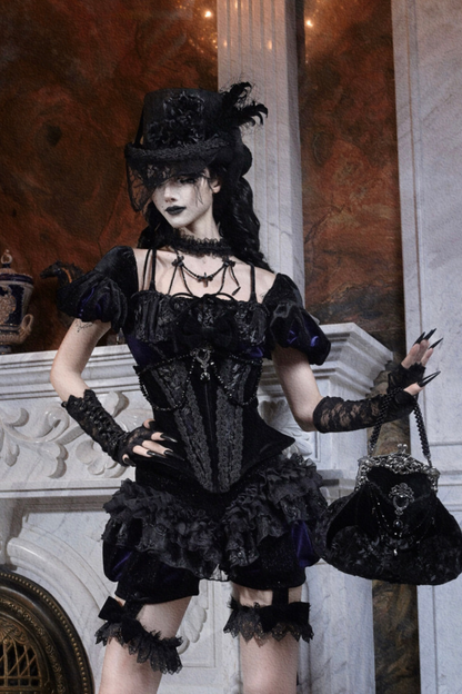 Gothic Velvet Lace Culottes Gorgeous Pumpkin Pants